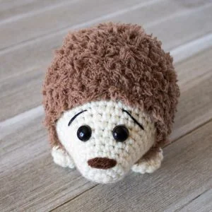 Fuzzy crochet hedgehog.