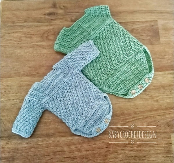 Crochet Baby Romper Bjorn, app. 6 - 9 months