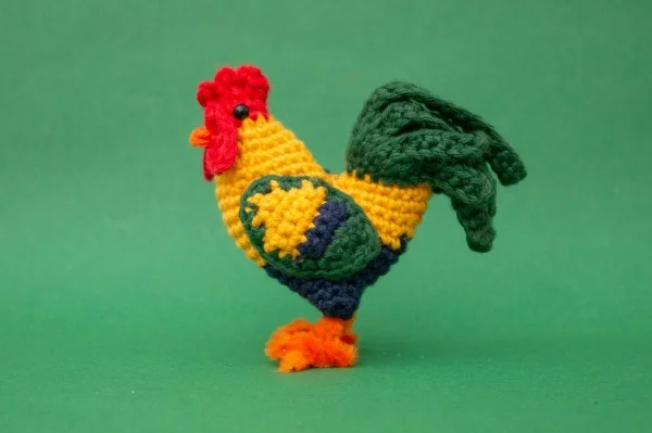 Amigurumi rooster.