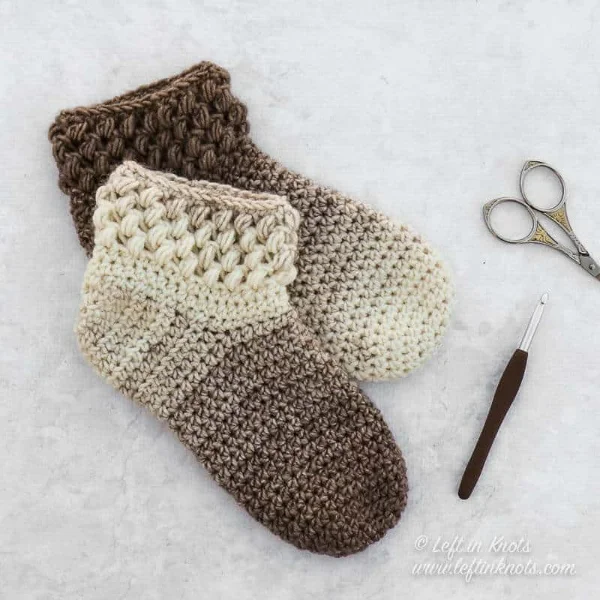 FREE Pattern] Cozy Crochet Slipper Socks Made with Caron Chunky