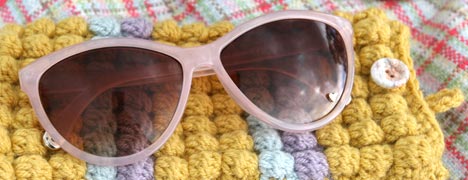 Bobble stitch sunglasses case.