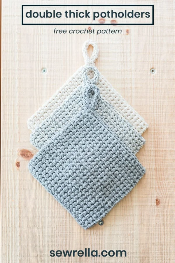 How To Make a Ribbed Double Thick Crochet Square Potholder 