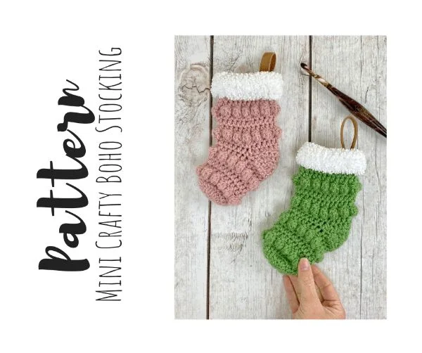 Mini boho Christmas stockings.