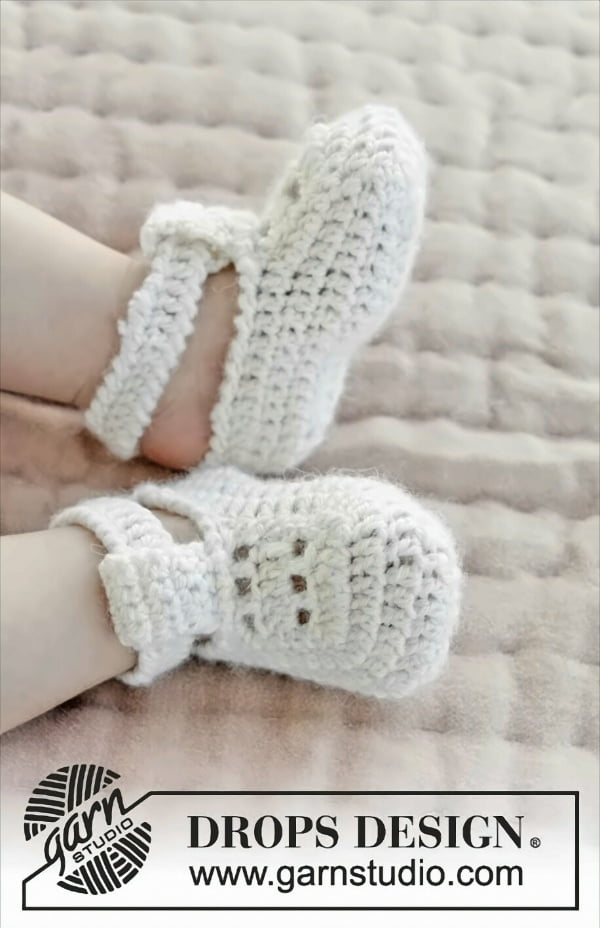 Crochet baby slippers.