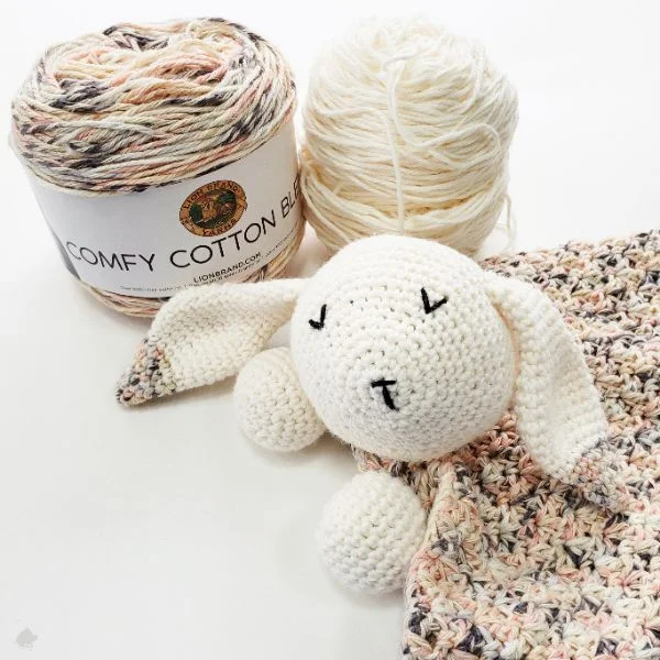 Crochet baby bunny lovey.