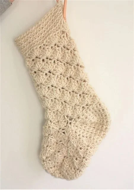 Giant crochet Christmas stocking.