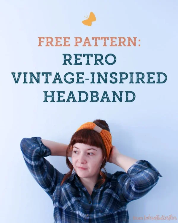 Retro inspired crochet headband.