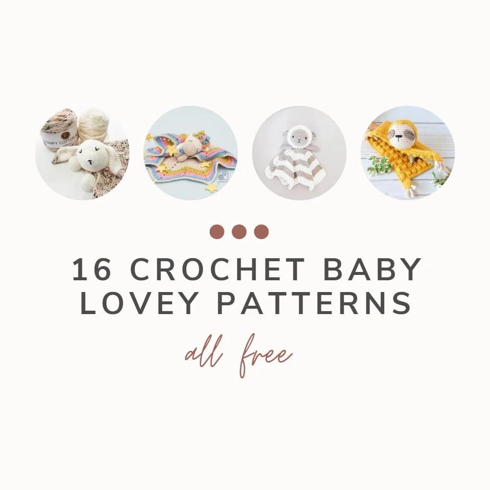 Crochet baby loveys and comforter blankets.