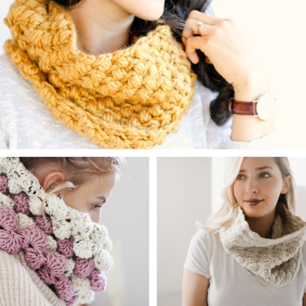 63 Crochet-scarves/cowls-DK weight yarn ideas