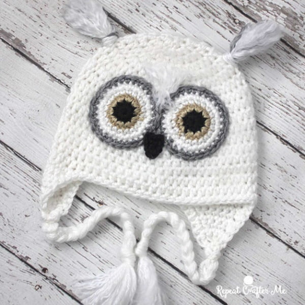 crochet owl hat