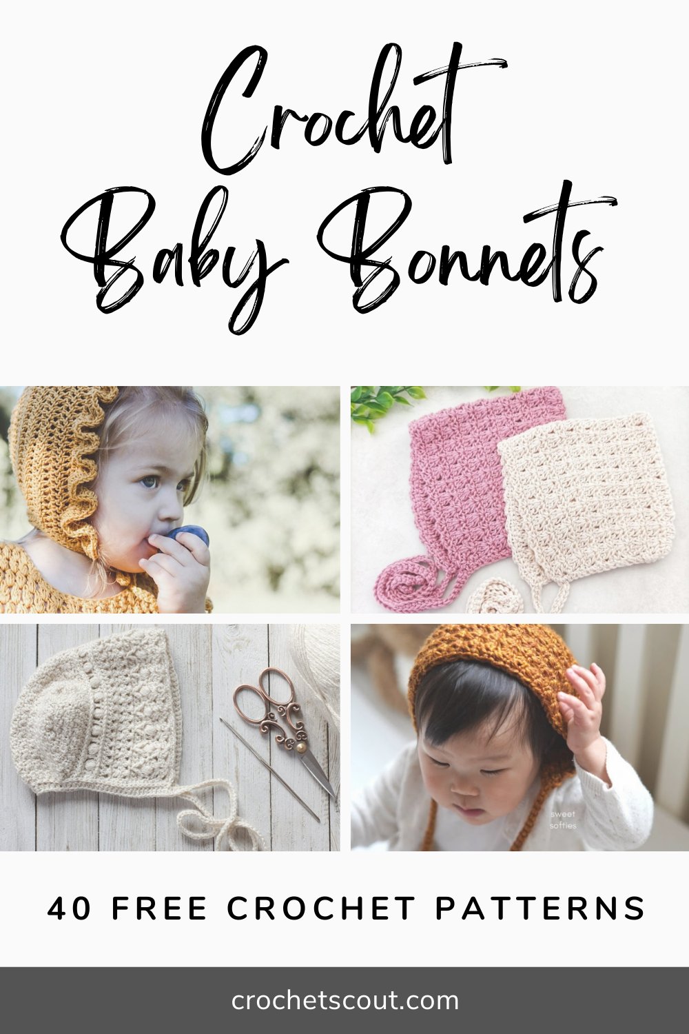 Top 40 Free Crochet Baby Bonnet Patterns - Crochet Scout