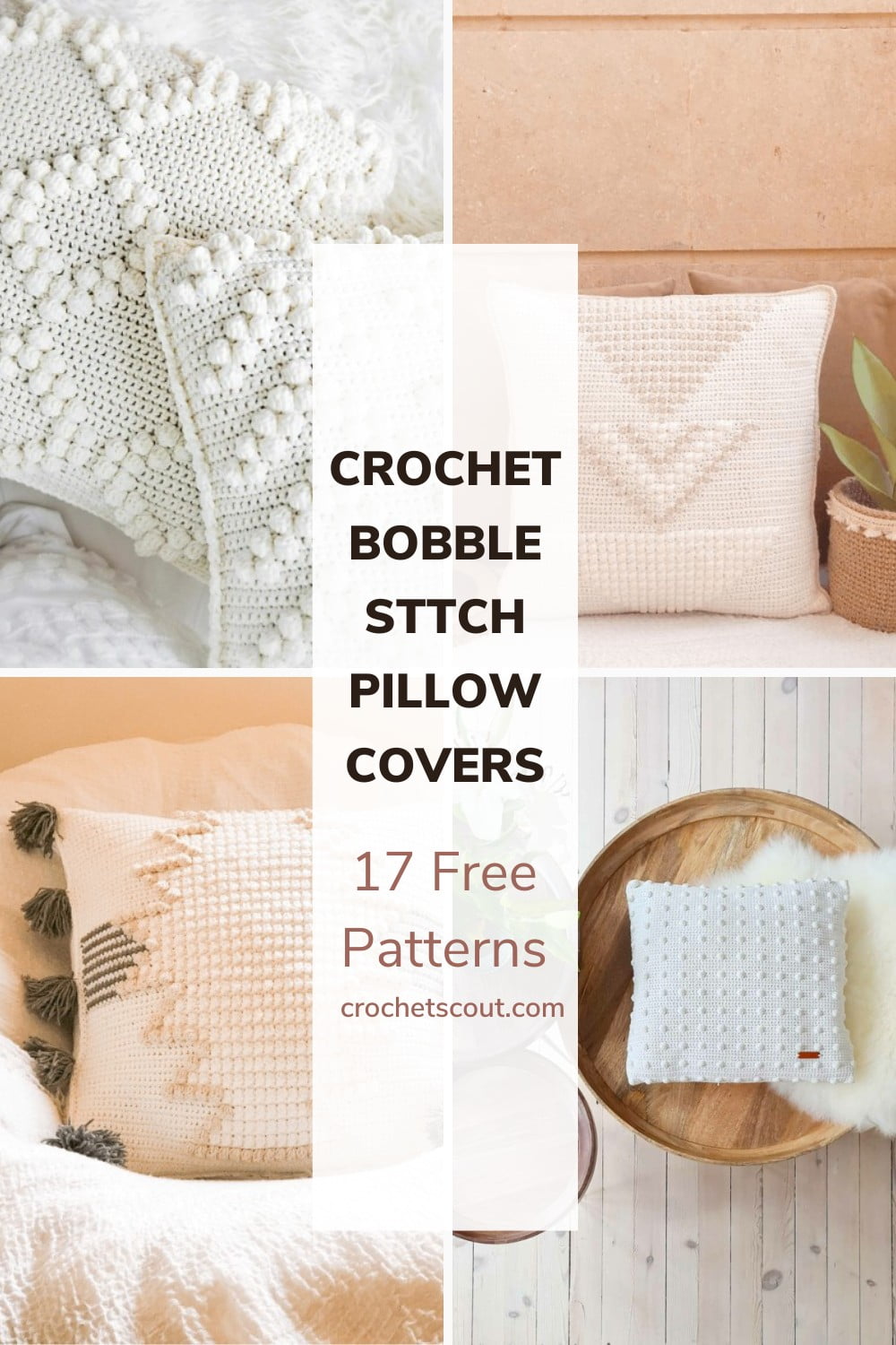 17 Crochet Bobble Stitch Pillow Covers - Crochet Scout