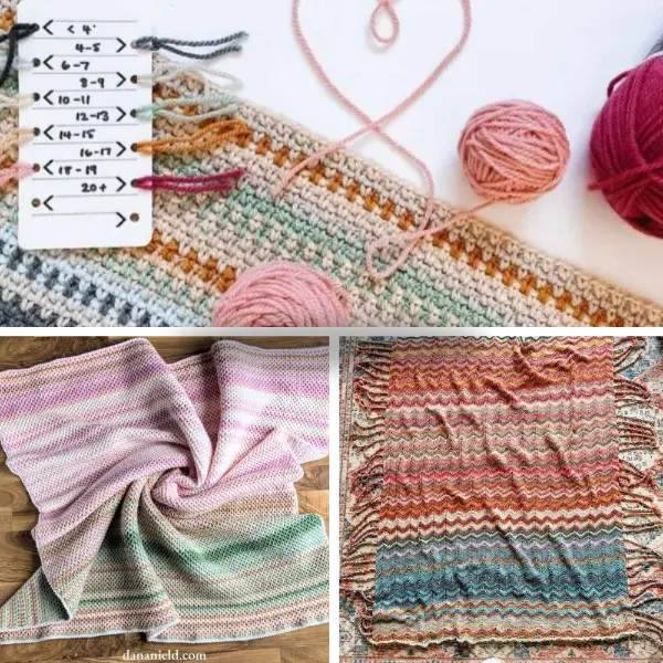 A collection of free crochet temperature blanket patterns.