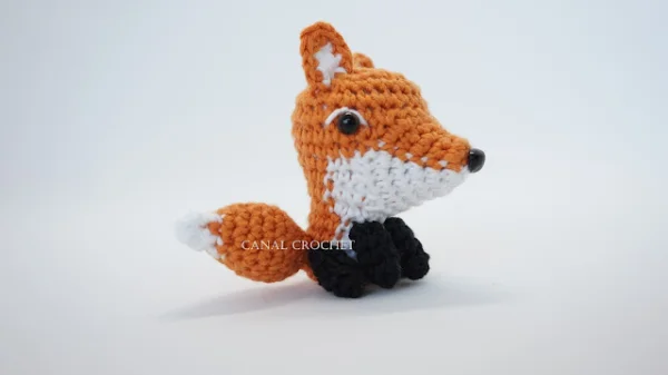 A small crochet fox.