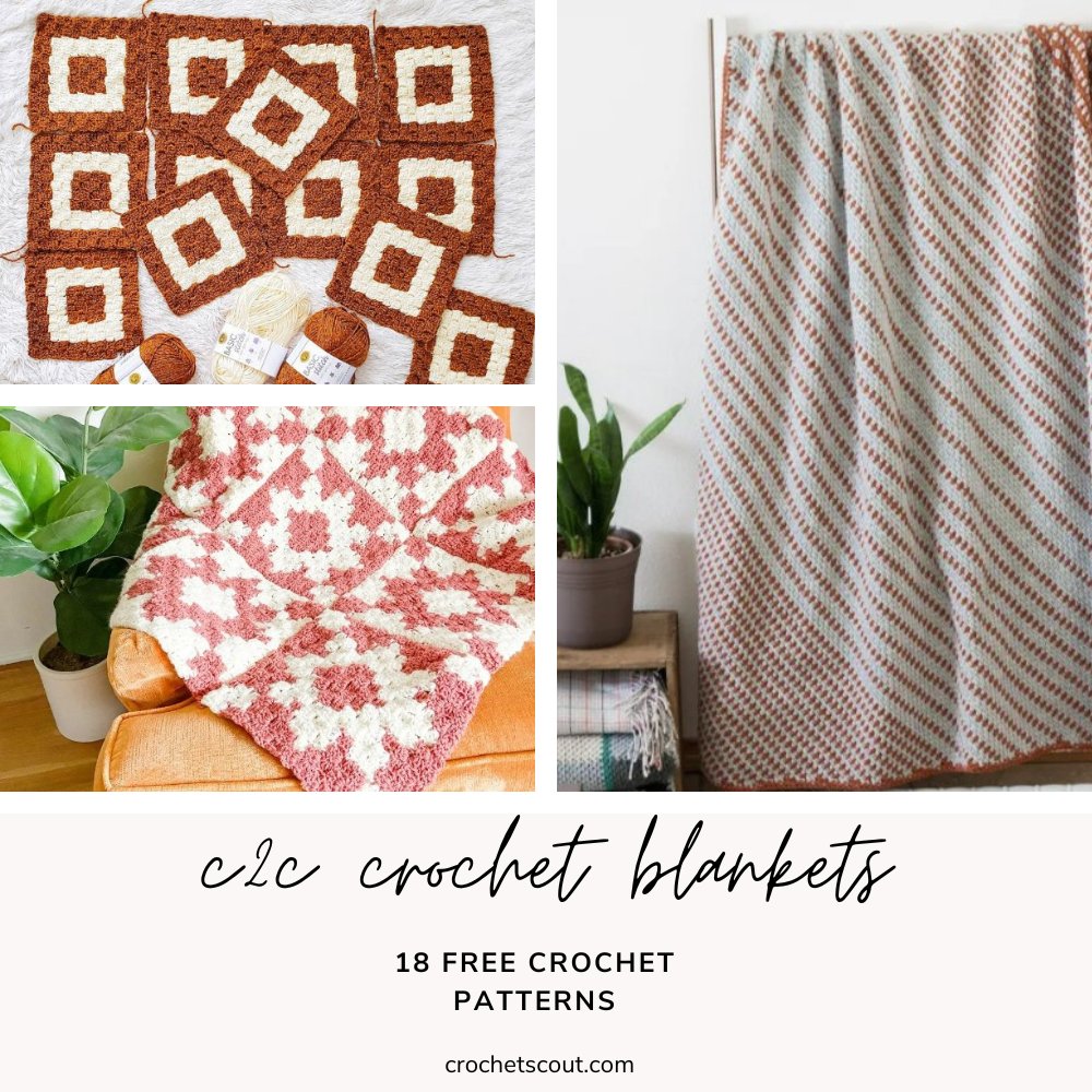 A collection of free c2c crochet blanket patterns.