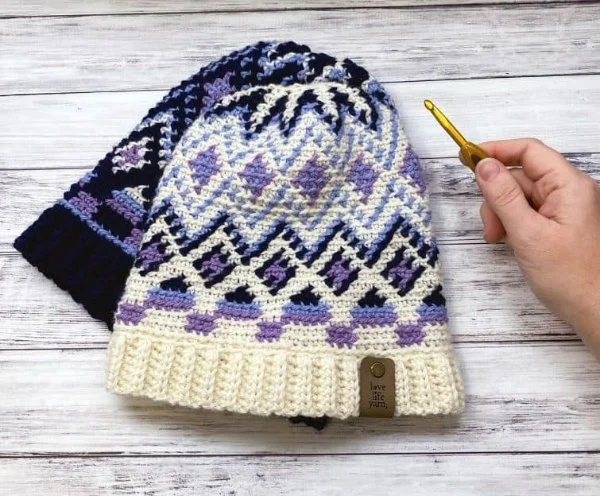 Fair Isle Crochet Beanie - free pattern + video tutorial - For The Frills