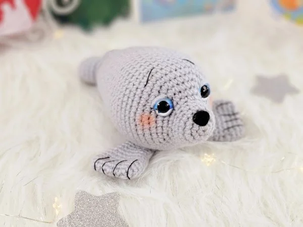 Crochet seal pattern, NO SEW crochet plush pattern, amigurumi sea animal  Crochet pattern by AmigurumiJoys