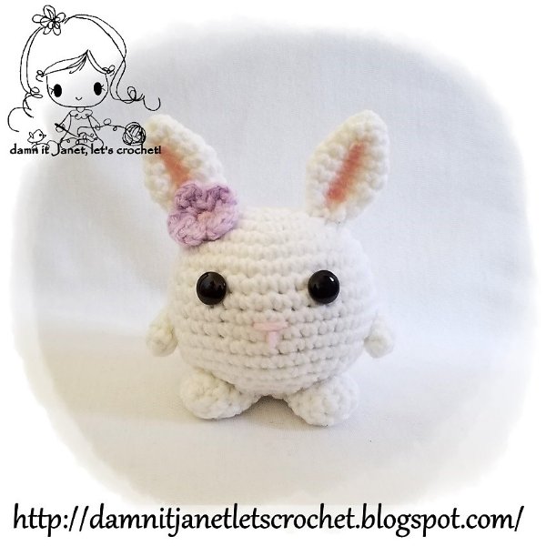 White crochet bunny plushie.