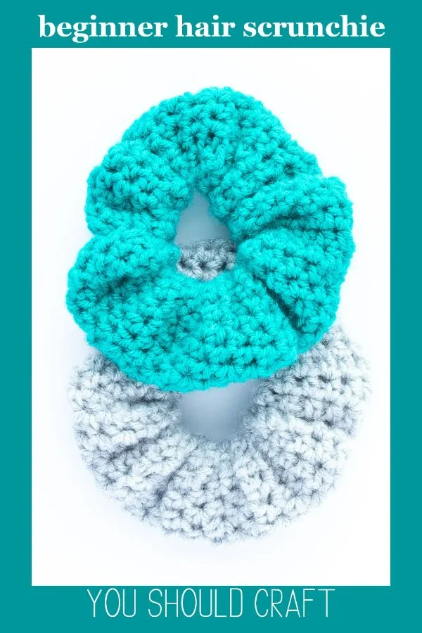 Two crochet scrunchies.