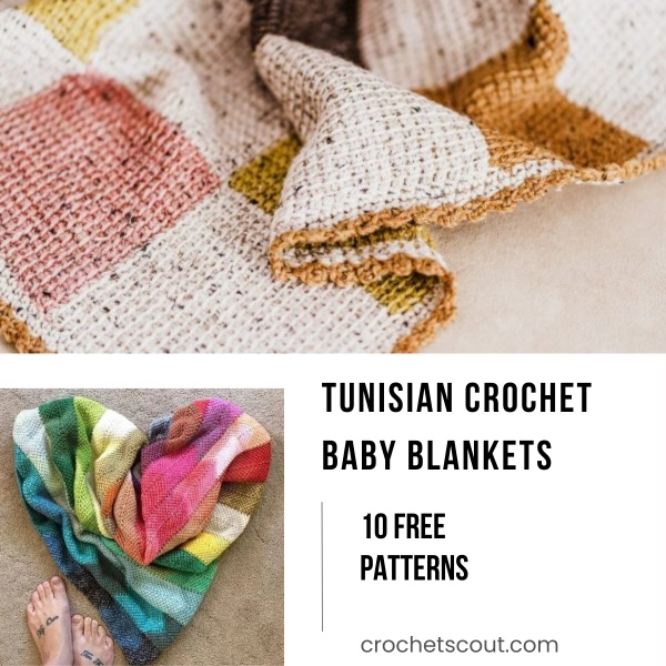 Tunisian crochet baby blankets.