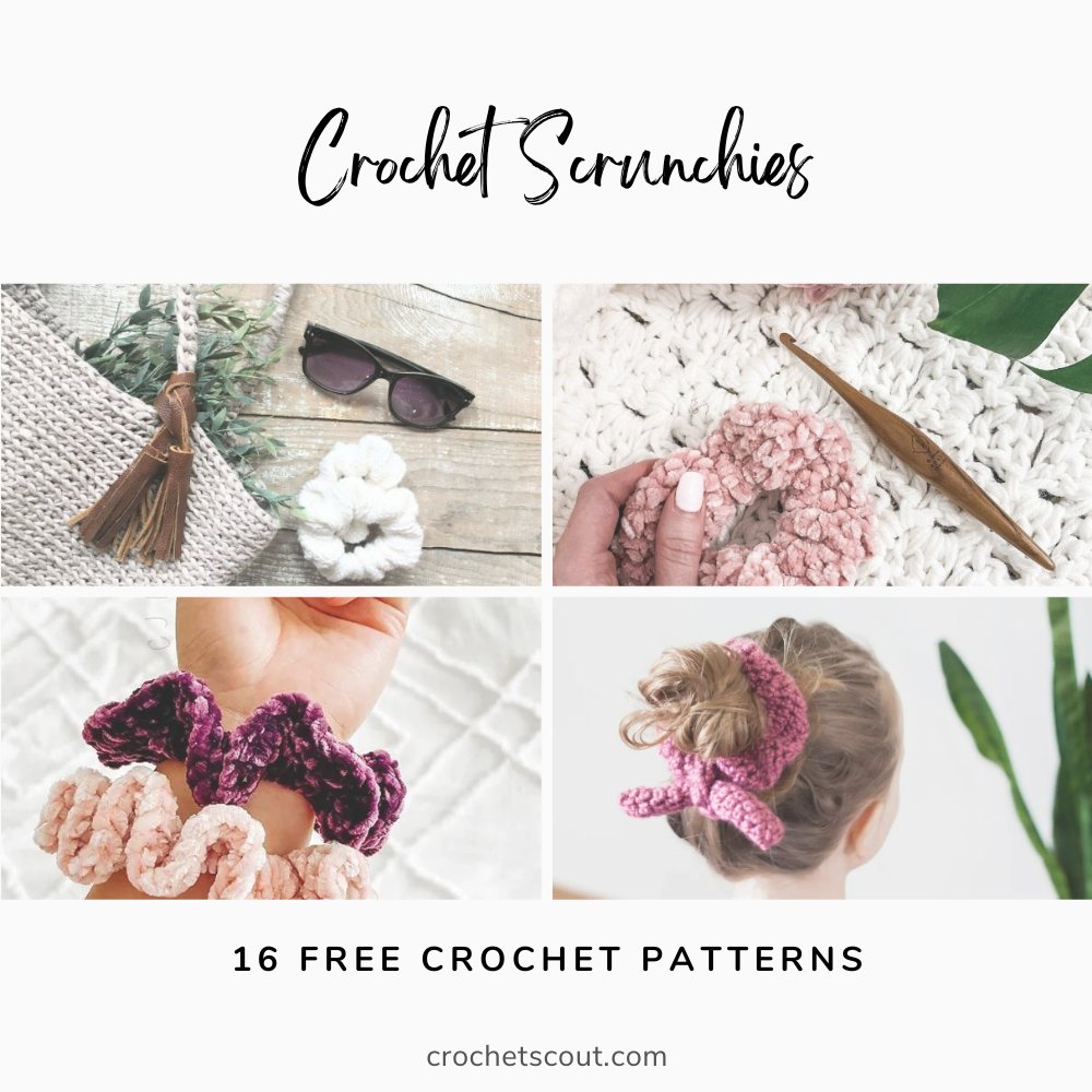 Easy Blanket Yarn Hair Scrunchie Crochet Pattern (Free) - You Should Craft