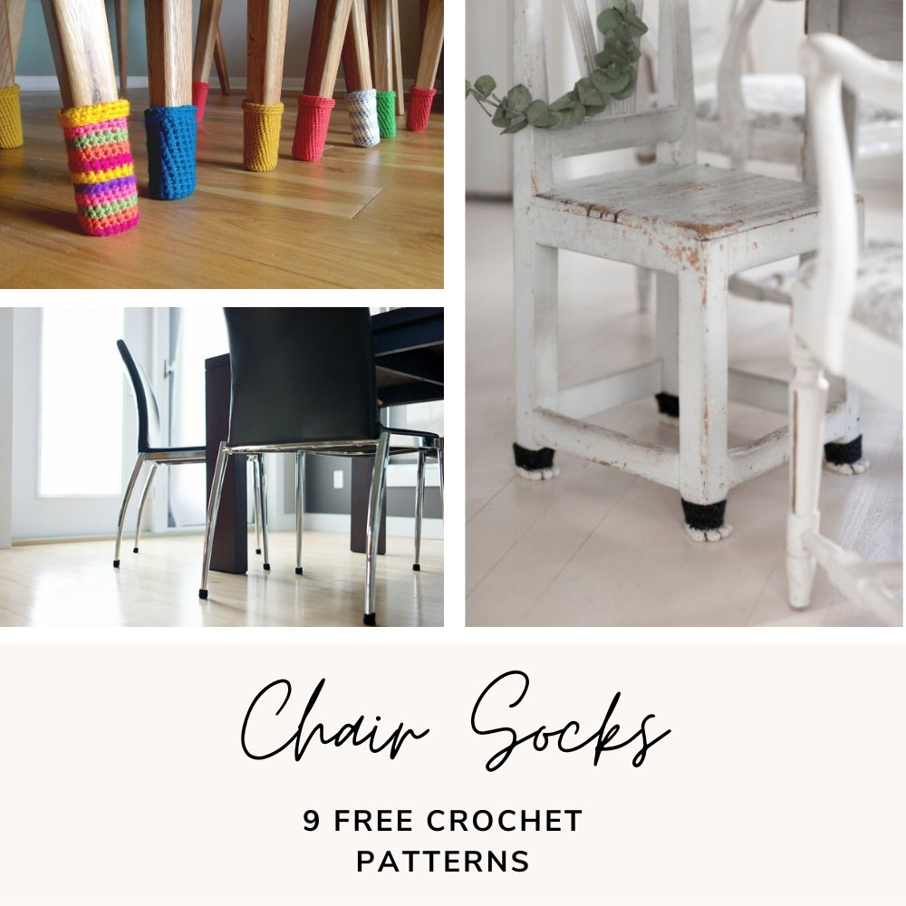 Crochet Chair Sock, Crochet Chair Gliders, Crochet Chair Protectors 