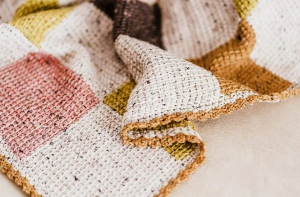Tunisian crochet baby blanket - Ahavah Baby Blanket