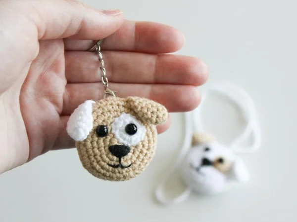 Amigurumi dog keychain pattern, crochet dog pattern, animal