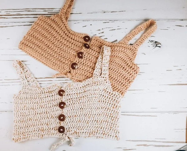 Easy crochet top for beginner pattern Jenny & Teddy
