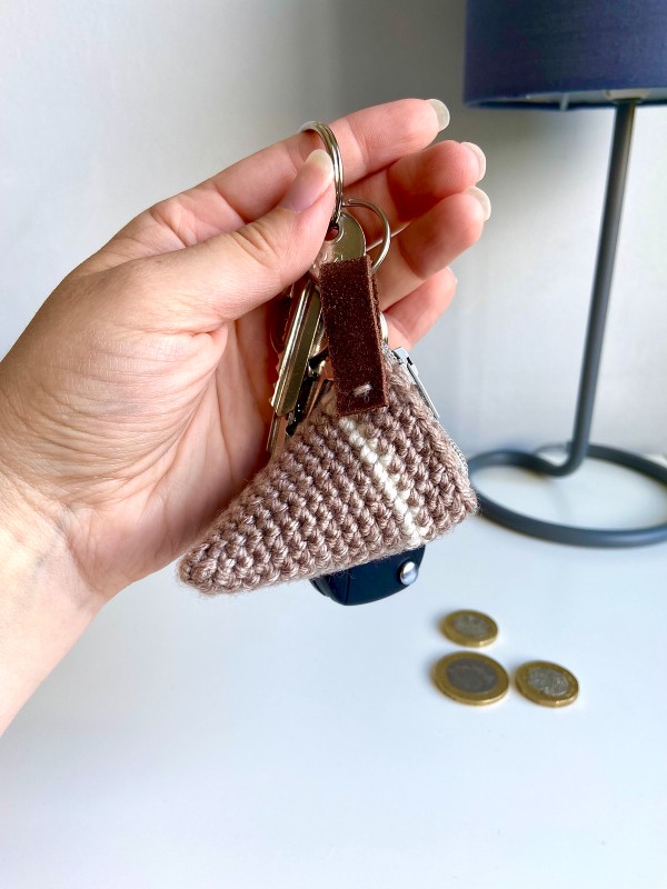 A coin purse keychain.
