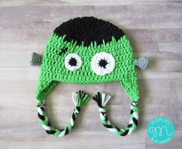 Crochet Frankenstein hat.