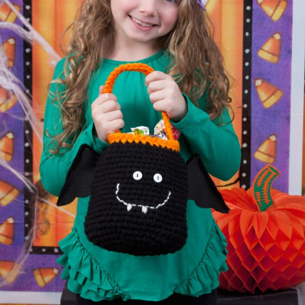 A black crochet bat bag.
