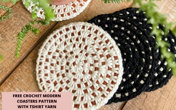 Woven-look crochet coasters.