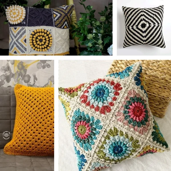 Granny Square Pillow Covers: 23 Free Crochet Patterns