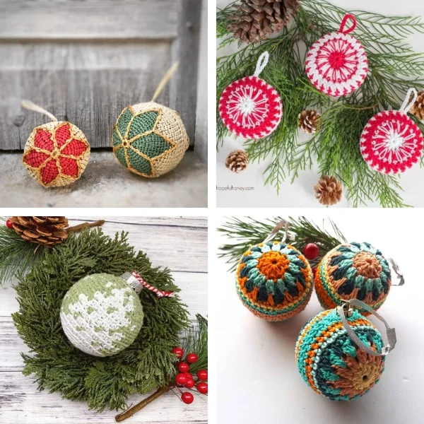 Boho Christmas Crochet Baubles - Free Pattern - Annie Design Crochet