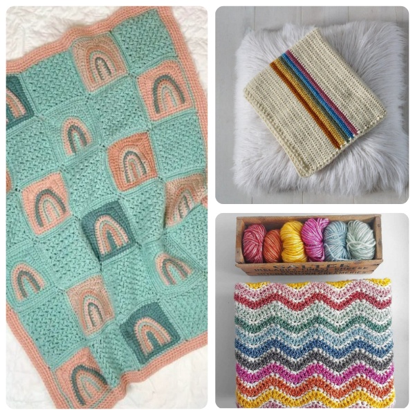 Crochet Rainbow Baby Blankets: 13 Free Patterns