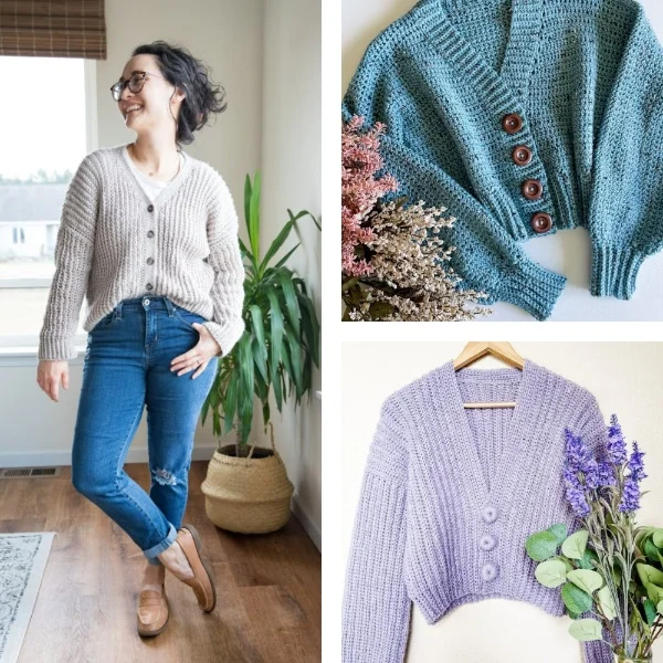 17 Free Crochet Button-Up Cardigan Patterns