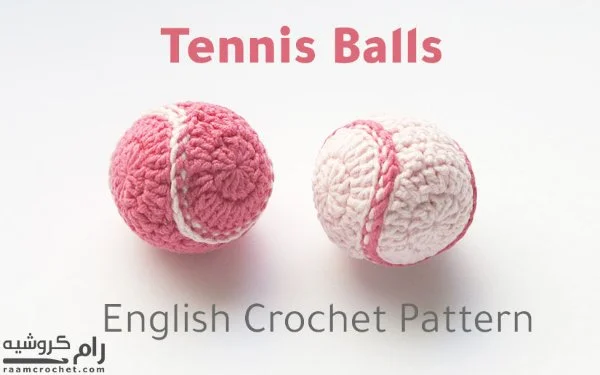 Pink crochet teniis balls.