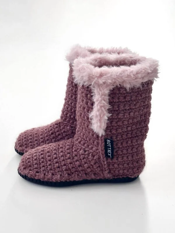 Pink crochet discount slipper boots pattern