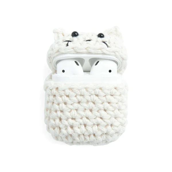 A cat themed crochet AirPods case.