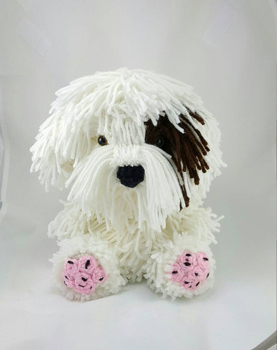 A shaggy crochet Sheepdog.