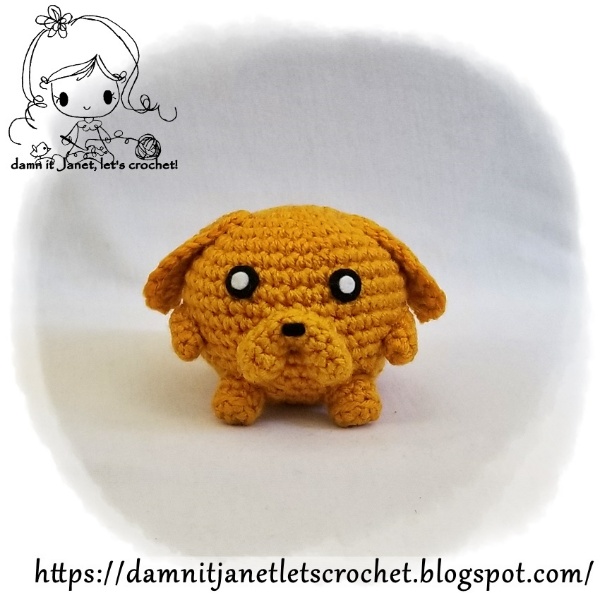 A crochet version of Jake the dog.