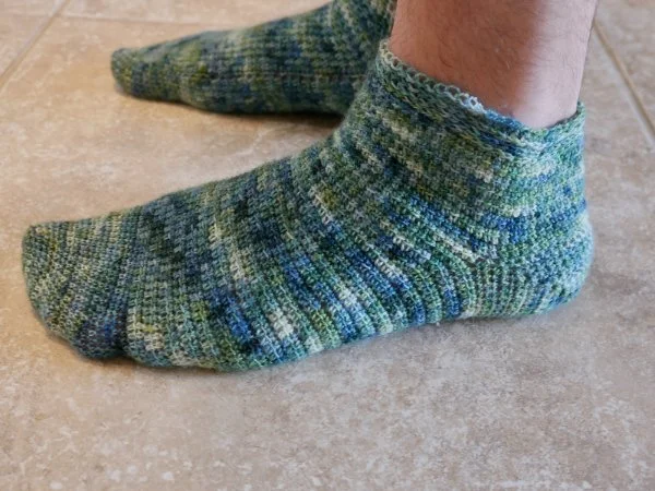 Men's crochet socks.