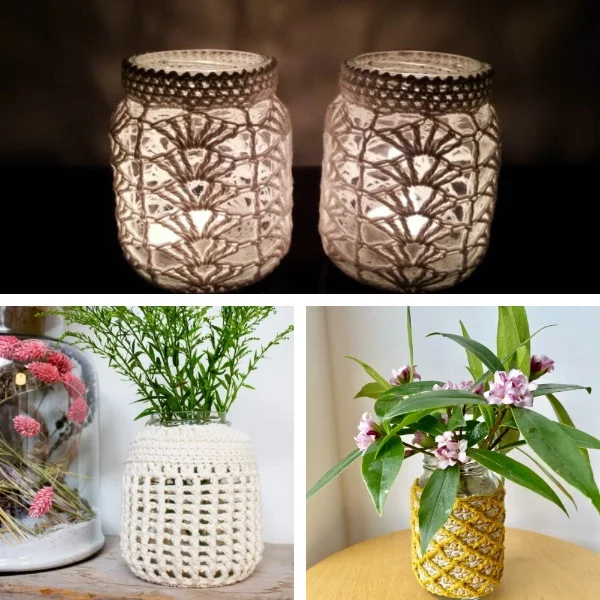 Crochet Mason Jar Covers: 14 Free Patterns