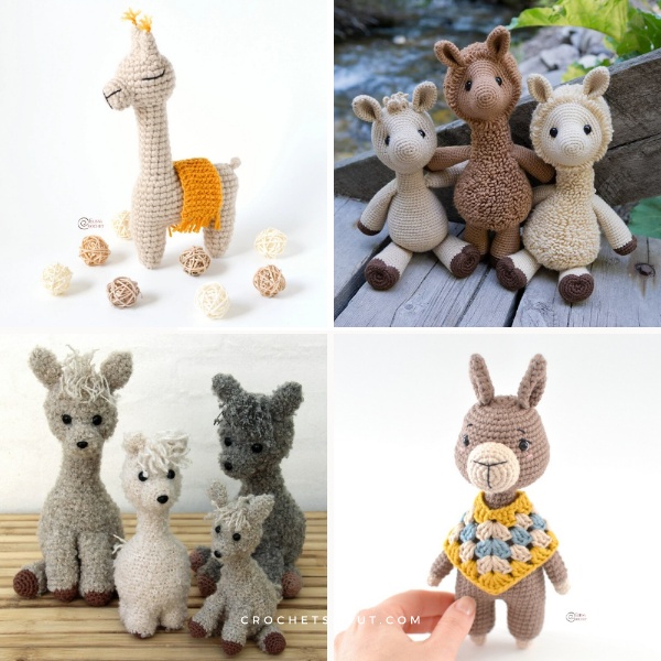 a collection of cute crochet llama and alpaca amigurumi.