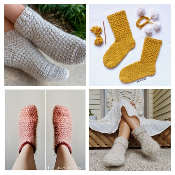 29 Free Crochet Slipper Socks Patterns