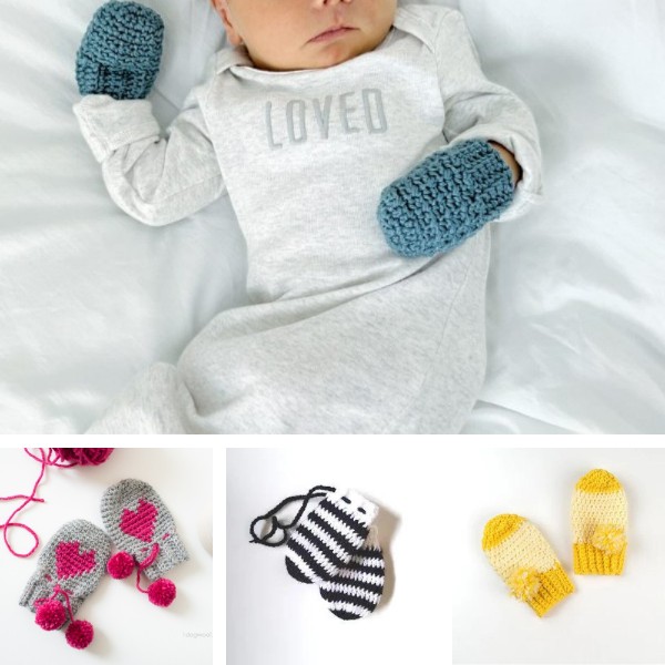 18 Free Crochet Baby Mittens Patterns