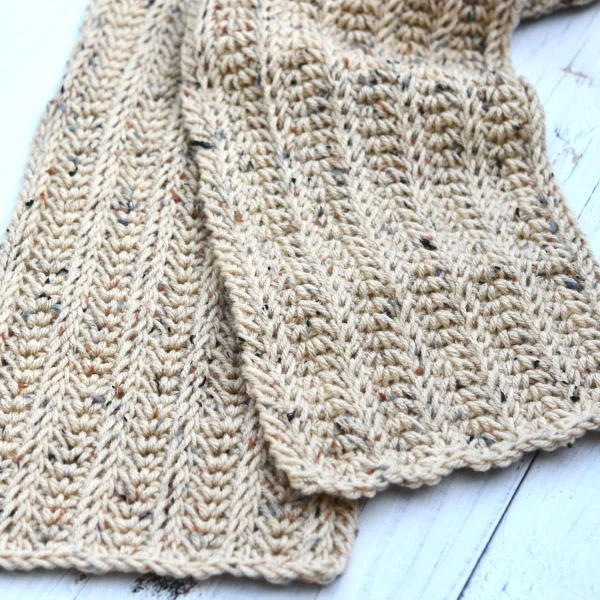 Tunisian crochet men's scarf.