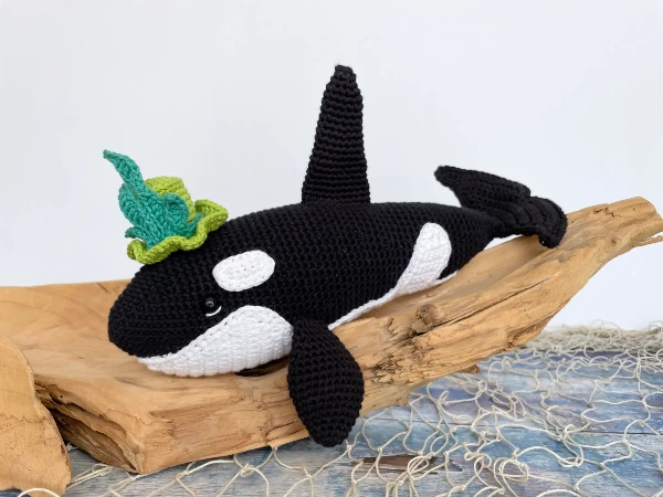 Large crochet orca.