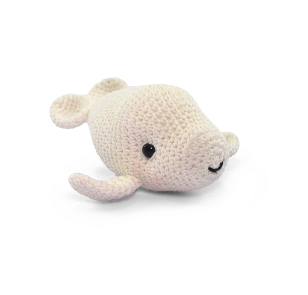 White crochet Beluga whale.